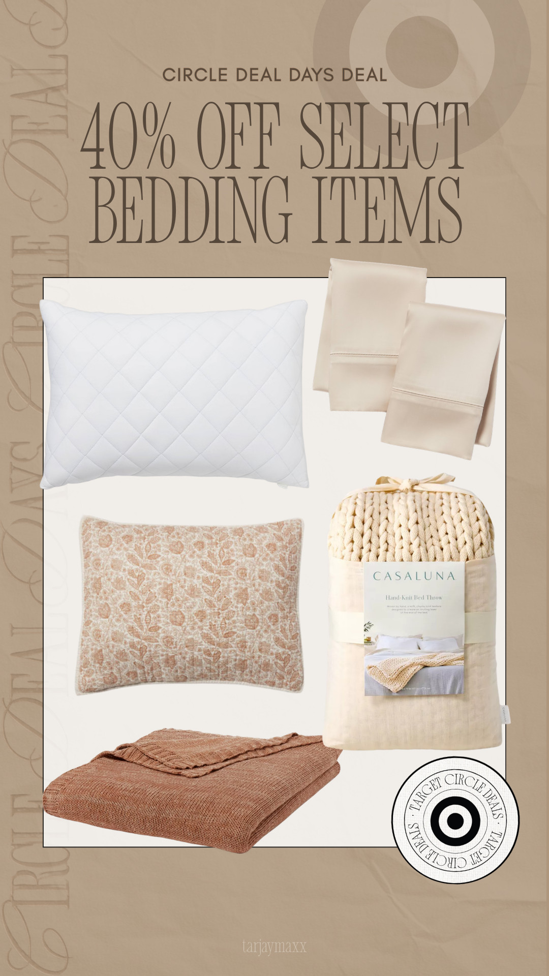 40% off bedding during Circle Deal Days! If you've been wanting to refresh your bedroom, now is the time. Cozy throws, decorative pillows, sheets, and bedding essentials are included in the sale.

wedding guest dress summer, summer outfits, summer dresses, country concert outfits, date night outfits, concert outfits, travel outfits, vacation outfits beach, business casual workwear, Target Finds, Circle Deal Days
 

 #LTKSeasonal #LTKHome