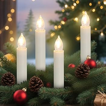 Led Clips on Christmas Tree Candles, 20 Pack Flickering Battery Candles with Remote Timer, Flamel... | Amazon (US)