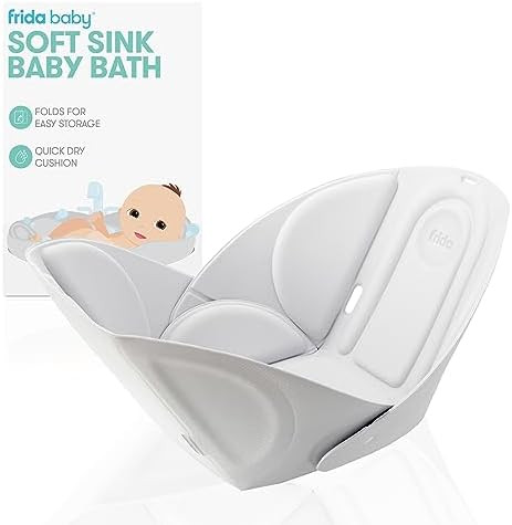Frida Baby Soft Sink Baby Bath|Easy to Clean Baby Bathtub + Bath Cushion That Supports Baby's Hea... | Amazon (US)