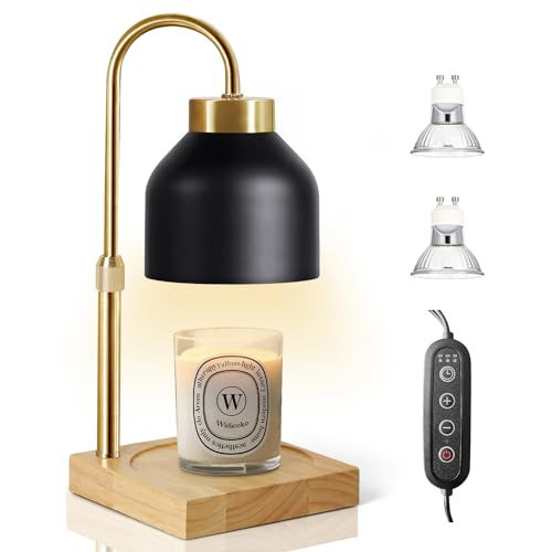 Candle Warmer Lamp, Electric Candle Lamp Warmer with Timer & Dimmer, Adjustable Height Lamp Candle Warmers with 2 Bulbs for Jar Candles, Gifts for Mom, House Warming Gifts Home Bedroom Decor | Amazon (US)