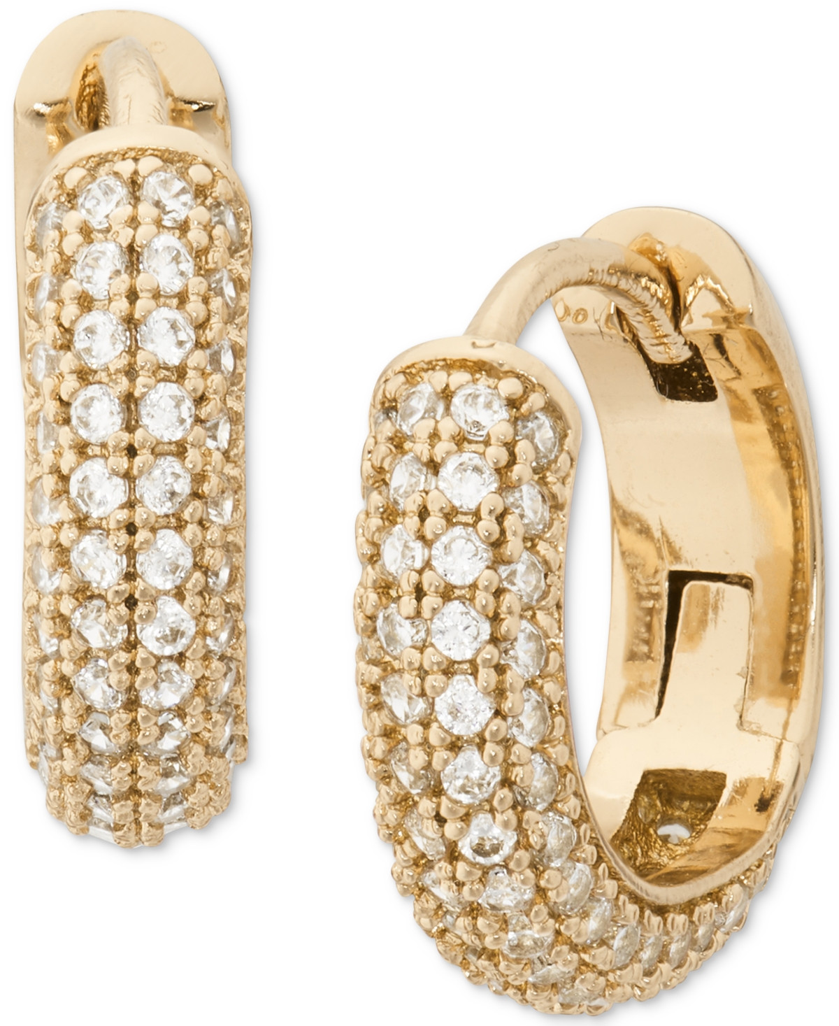 Kate Spade New York Gold-Tone Small Pave Huggie Hoop Earrings, 0.62 | Macys (US)