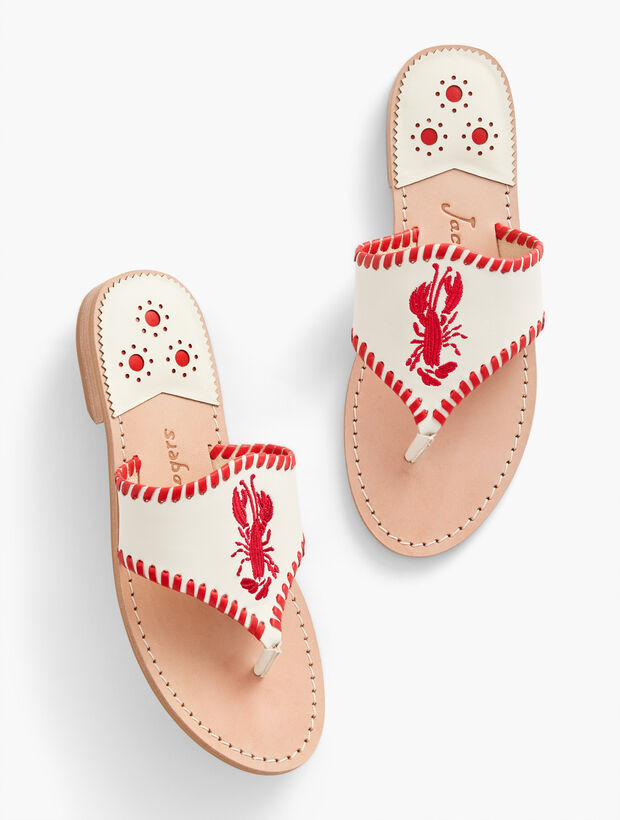 Jack Rogers® Lobster Embroidered Sandals | Talbots