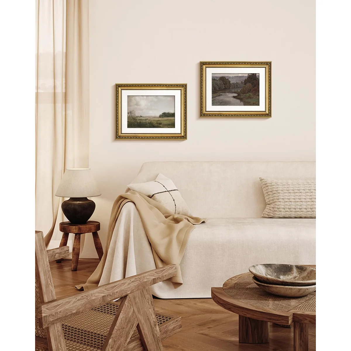 Vintage River Landscape Gold Framed Wall Art | Wayfair North America