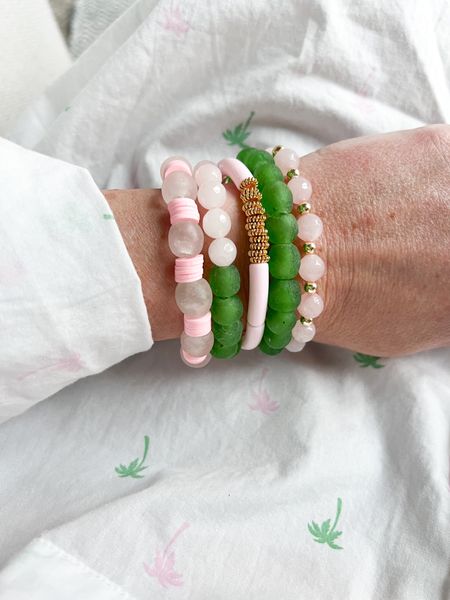 Introducing The Colony Stack from Kylie & Bryn! Code KATI15 can be used in her shop. This stack is perfect for summer with hues of pastel pink, frosty green and gold  

#LTKSaleAlert #LTKFindsUnder100
