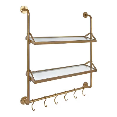 26" x 31" Marit Metal Wall Shelf Gold - Kate & Laurel All Things Decor | Target