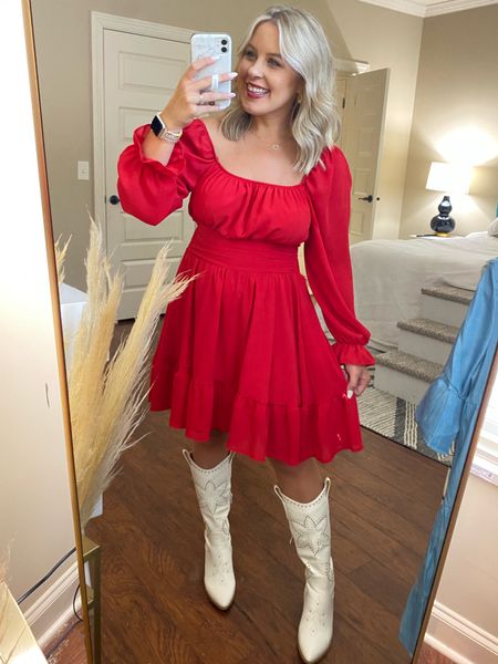 Amazon holiday dress. Red amazon dress true to size wearing size small. Holiday dress. Amazon dresses 

#LTKunder50 #LTKSeasonal #LTKHoliday