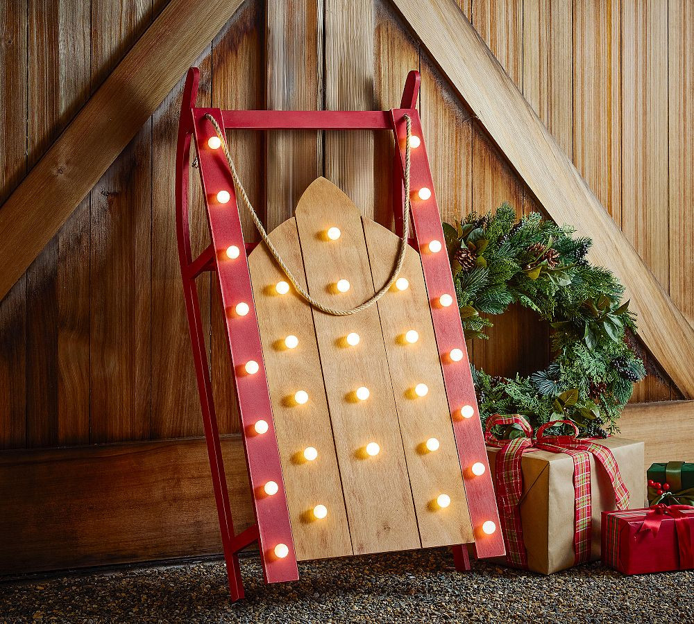 Lit Marquee Sled | Pottery Barn (US)