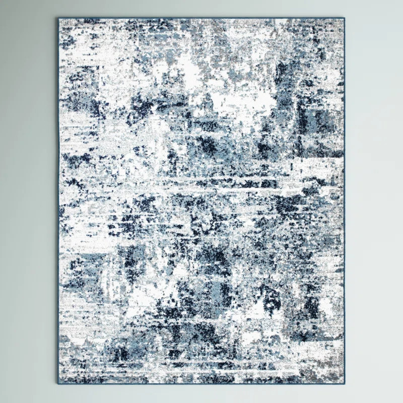 Anadarko Abstract Machine Woven Gray/Blue Area Rug | Wayfair North America