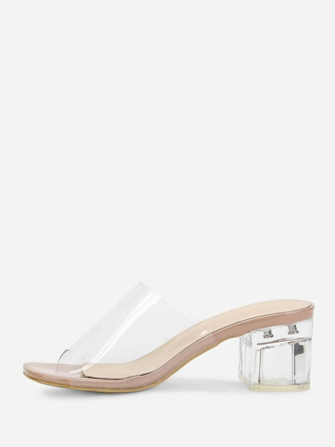Chunky Heeled Clear Mule Sandals | SHEIN