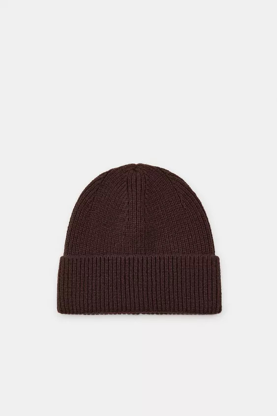 CUFFED RIBBED BEANIE HAT | Zara US