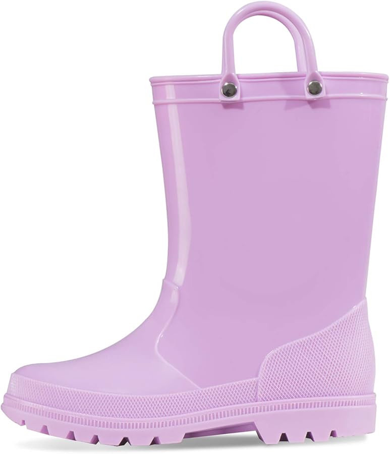 K KomForme Kids Girls & Boys Rain Boots with Easy-on Handles Waterproof Outdoors | Amazon (US)
