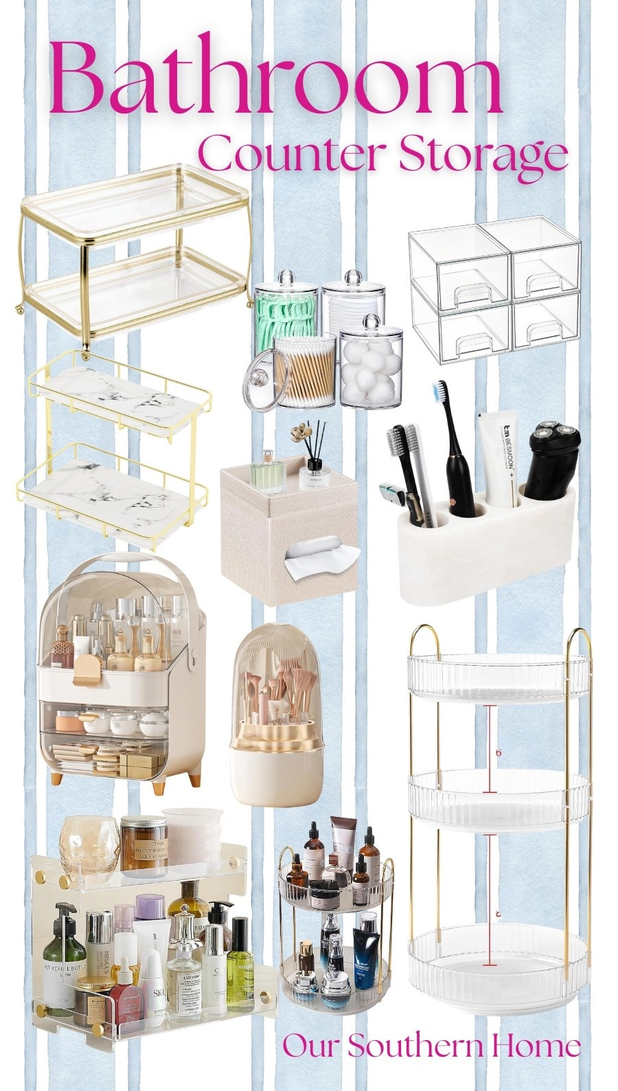 Bathroom storage options for your counters! Let’s control the clutter. I own the one on the top left. 

#amazonhome #amazonbath 

#LTKHome #LTKBeauty #LTKselfcare