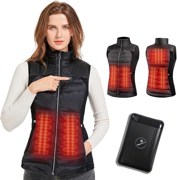 gerritfany Heated Vest Women,Lightweight Heated Vest with Battery Pack,Slim Fit Heated Vest,Heate... | Amazon (US)