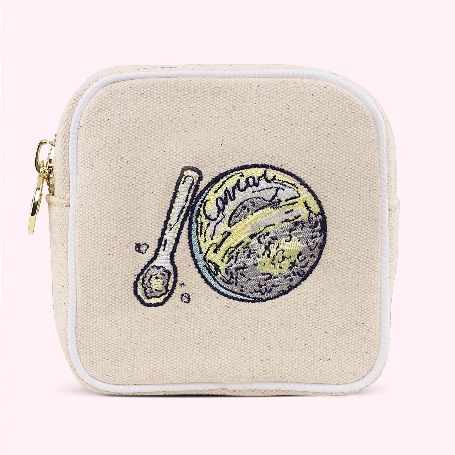 SCL Plage Embroidered Caviar Canvas Mini Pouch - Customizable | Stoney Clover Lane | Stoney Clover Lane