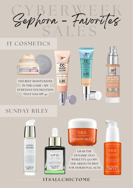 Sephora has a lot of sales going on right now the IT Cosmetics cream is 50% off right now! 

#LTKSeasonal #LTKCyberweek #LTKHoliday