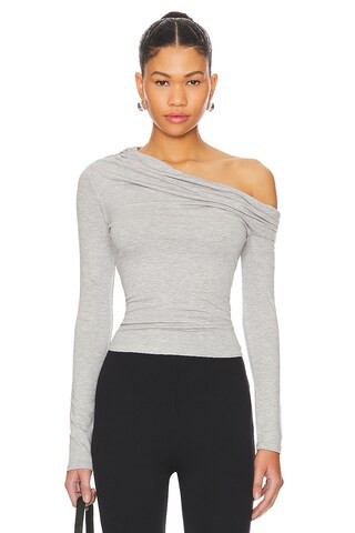 Bria Essential Top in Heather Grey | Revolve Clothing (Global)