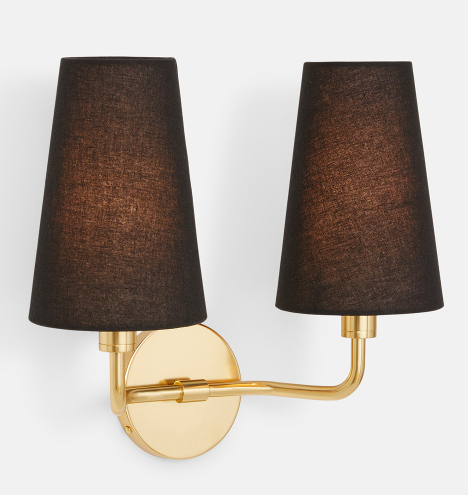 Ansel Double Sconce with Shade | Rejuvenation