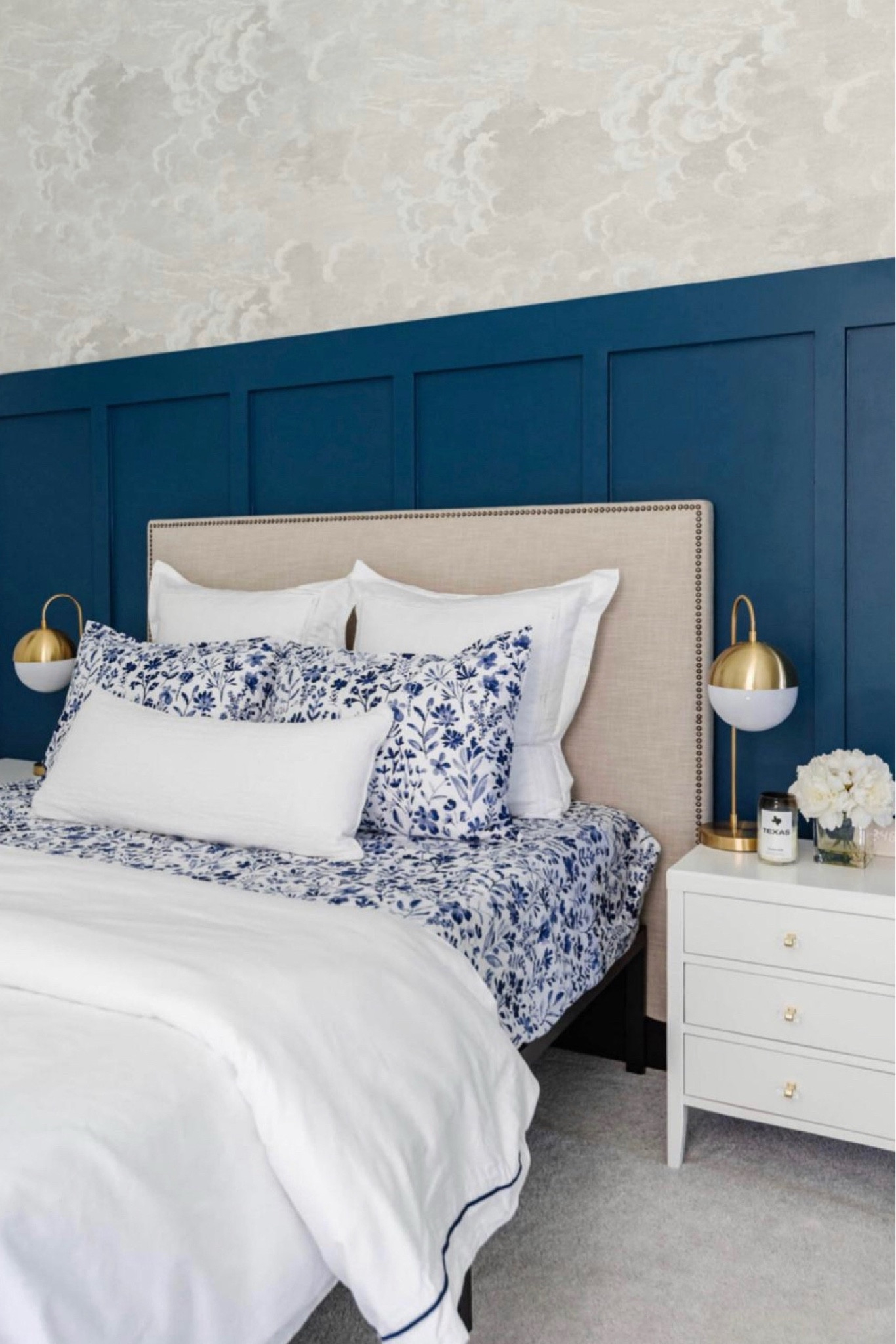 Guest bedroom decor with an affordable white drawer nightstand. Love how this is small and compact. Change the hardware to make it look more high end. 

#LTKStyleTip #LTKHome