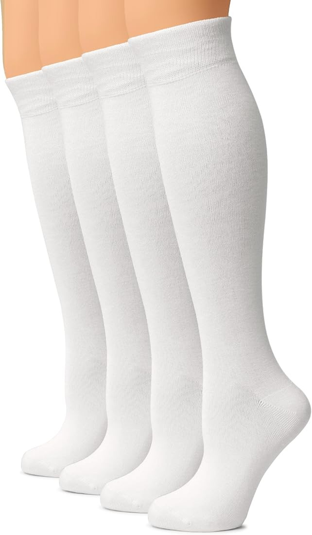 Hugh Ugoli Women Cotton Knee High Socks &Comfort Seam Long Dress, Soft & Lightweight | Shoe Size ... | Amazon (US)