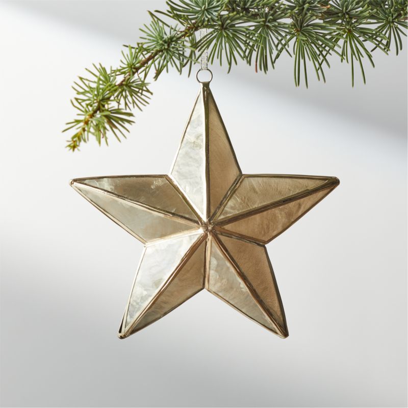 Capiz Silver Star Christmas Tree Ornament + Reviews | CB2 | CB2