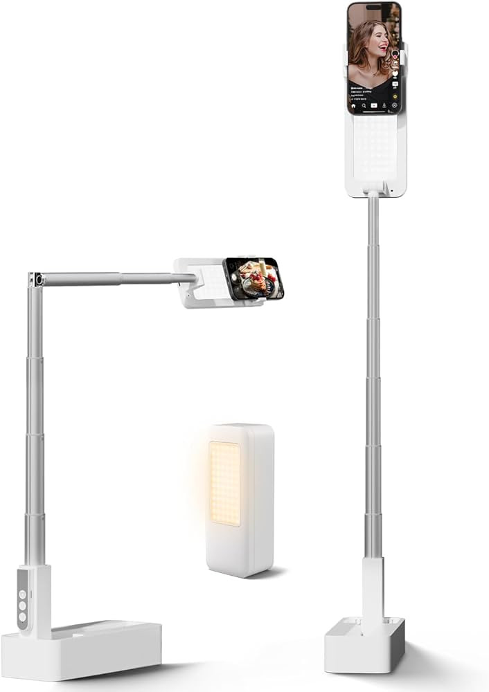 Viozon Extendable Selfie Phone Stand,Overhead Mount,Selfie Light,360° Rotation Rechargeable Wire... | Amazon (US)