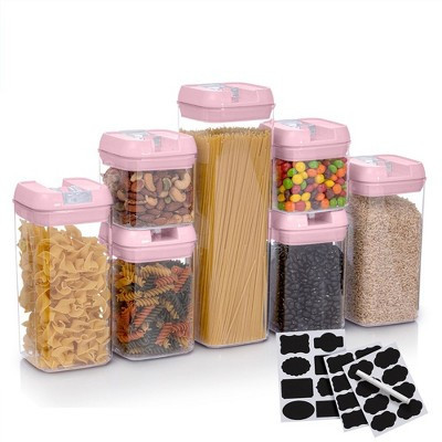 Cheer Collection Airtight Food Storage Containers, Set of 7 (Pink) | Target