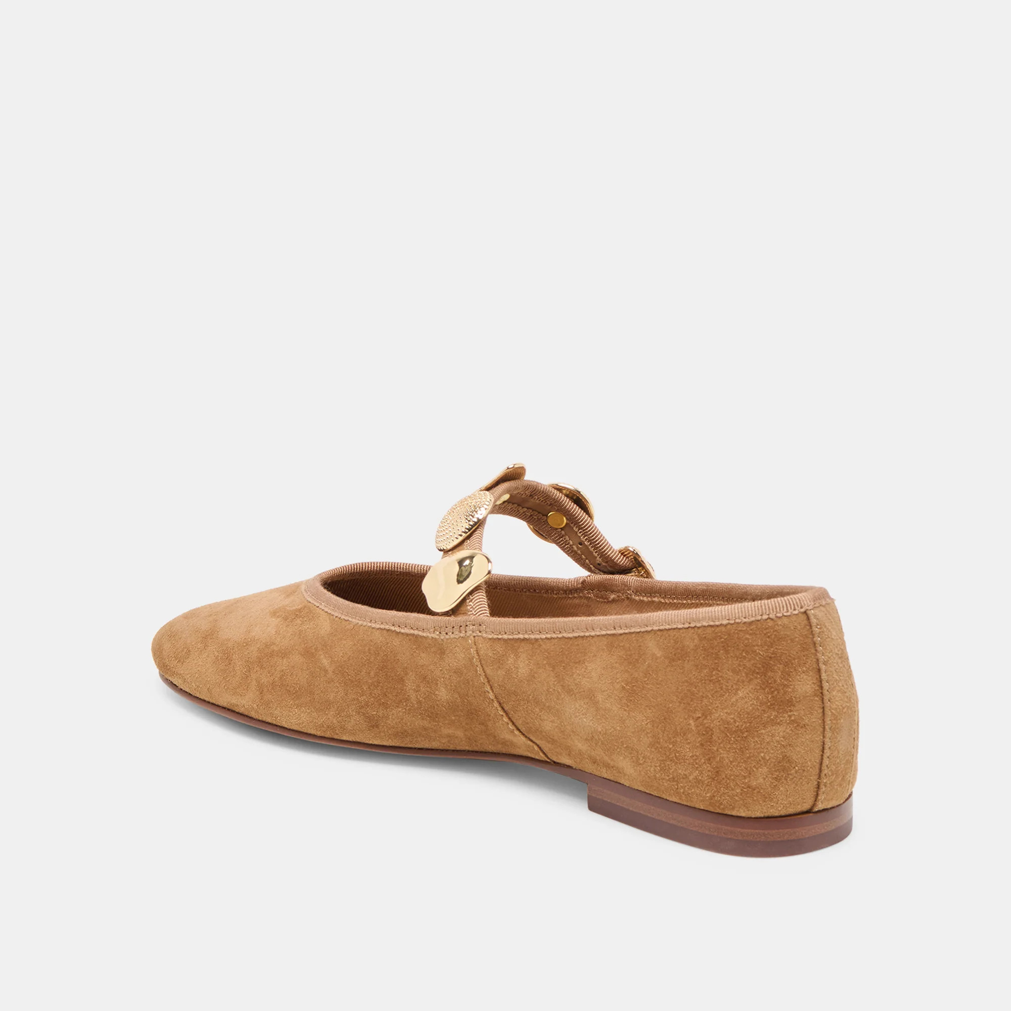 Relan Lt Brown Suede Ballet Flats | Dolce Vita | DolceVita.com