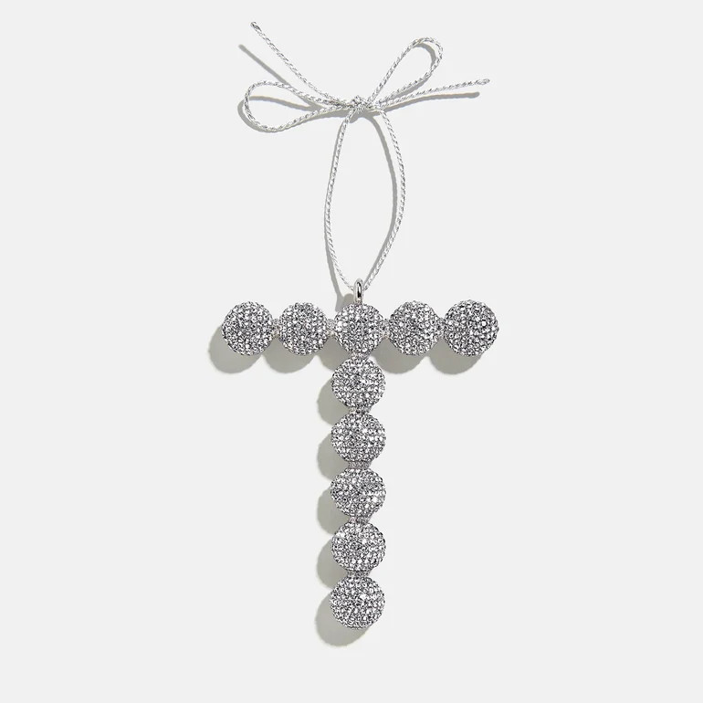 Merry Monogram Ornament - Silver/Pav\u00e9 | BaubleBar