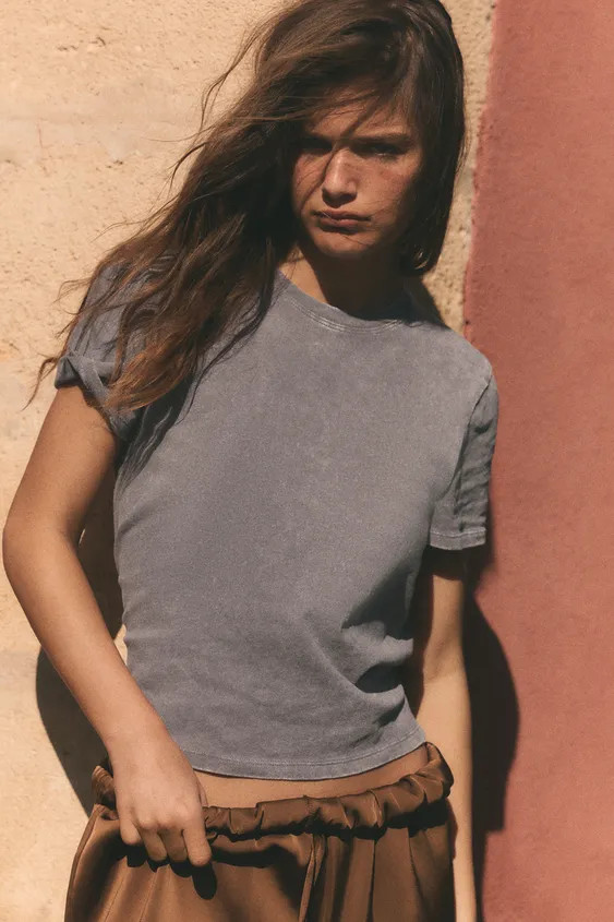 RUSTIC SHORT SLEEVE T-SHIRT | Zara US