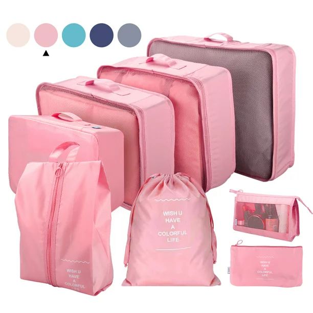 8pcs Travel Organiser Packing Bags Travel Packing Cubes Set for Clothes Travel Luggage Organizers... | Walmart (US)