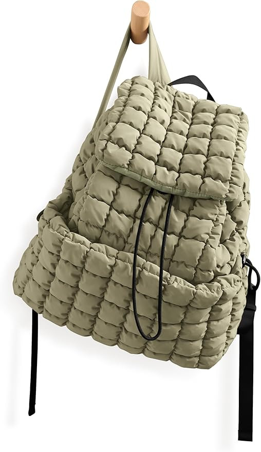 ODODOS Quilted Backpack 2.0 for Women Lightweight Puffer Hiker Pack Drawstring Padding Travel Gym... | Amazon (US)