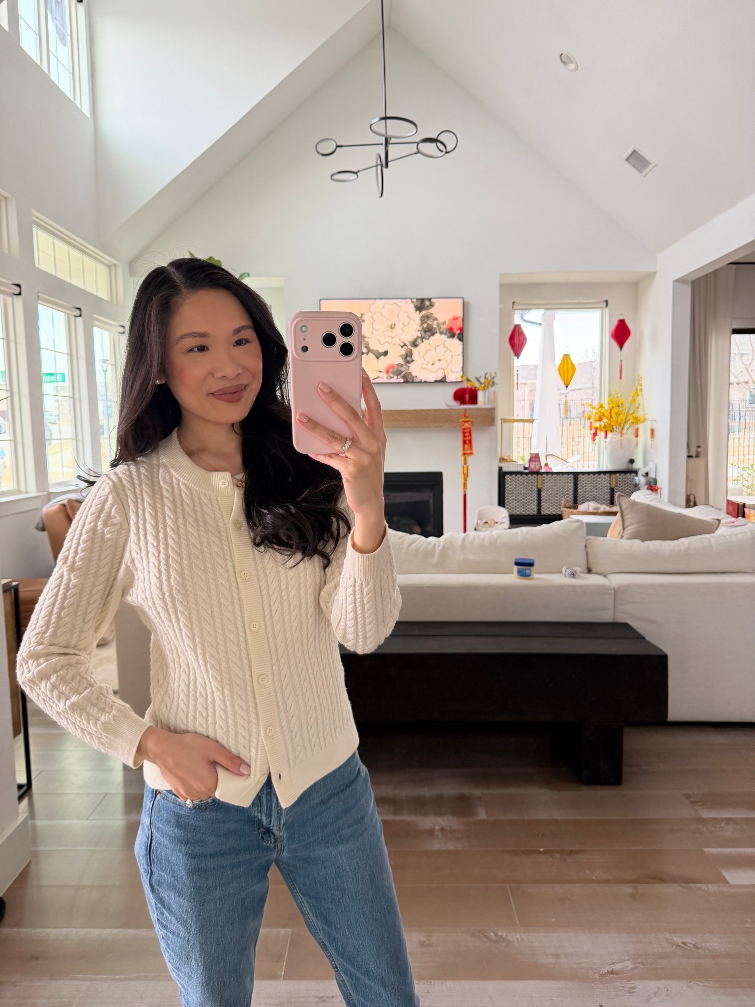 Merino wool cardigan styled with modern skinny jeans for a chic look. Cardigan is on sale for 30% off and is perfect for the season! 

#LTKootd #LTKSeasonal