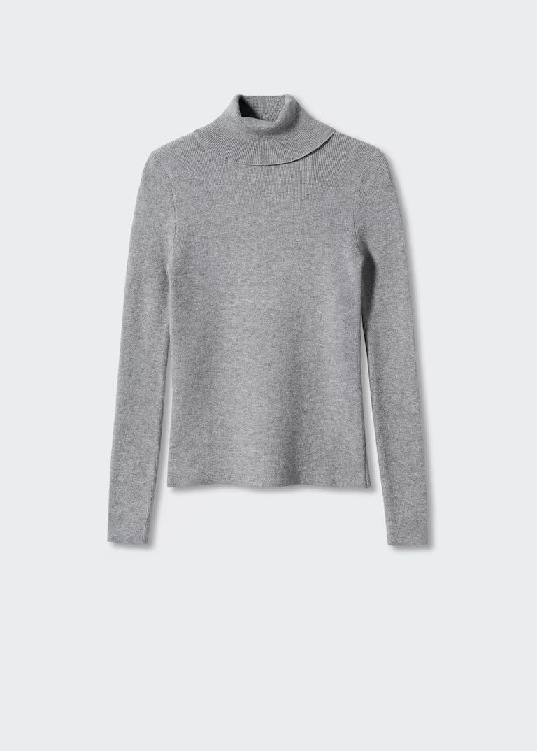 Rolled neck cable sweater -  Women | Mango United Kingdom | MANGO (UK)