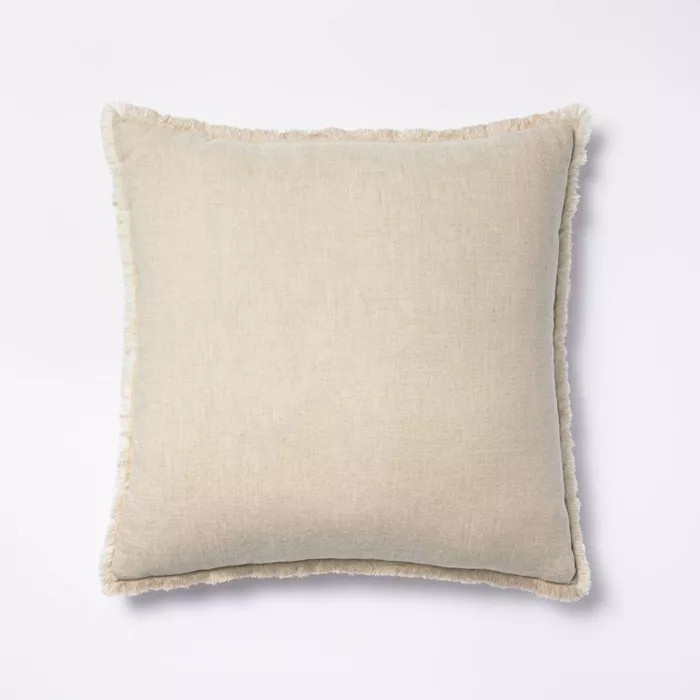 Linen Throw Pillow with Contrast Frayed Edges - Threshold™ designed with Studio McGee | Target