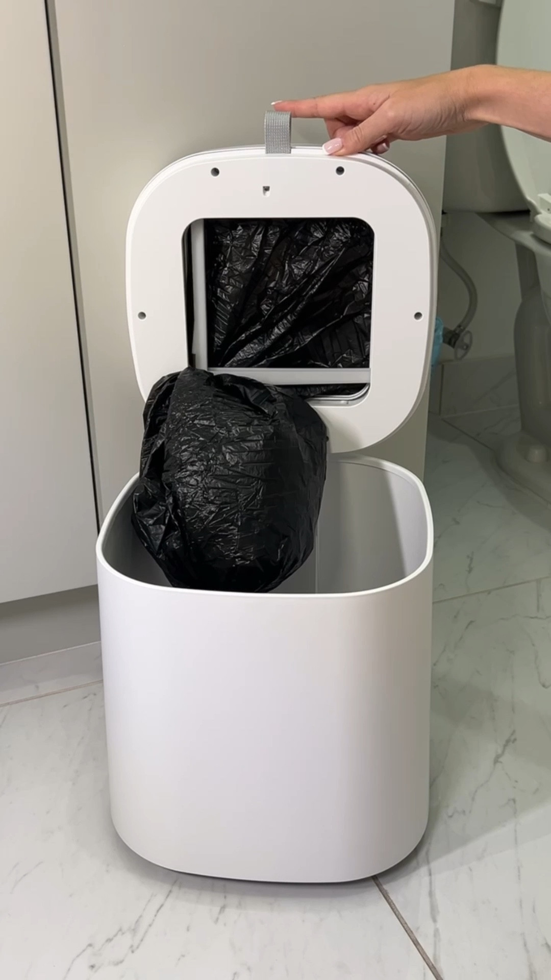 Touch-less trash can!😱 Upgrading our guest bathroom! 

#LTKHome #LTKParties #LTKFamily