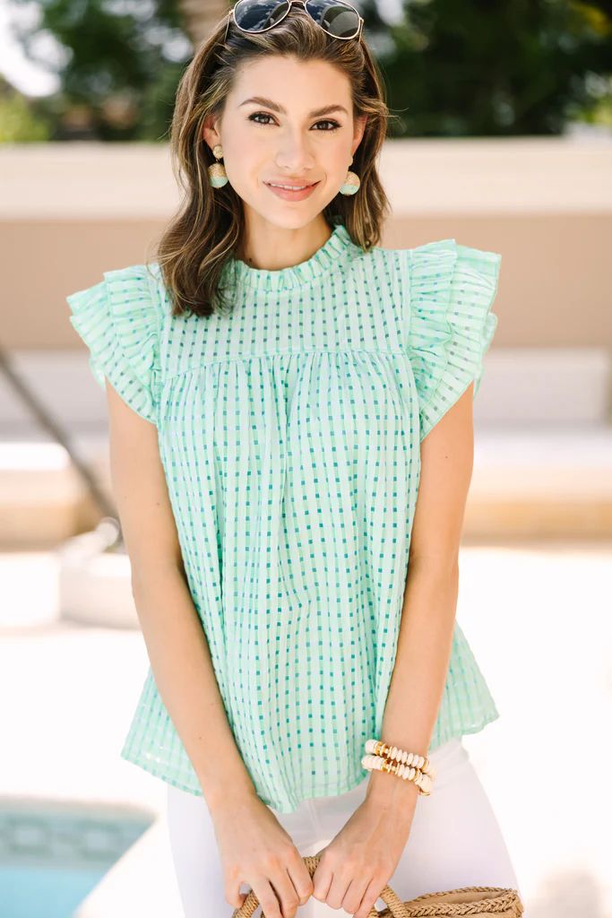 All I Ask Green Blouse | The Mint Julep Boutique