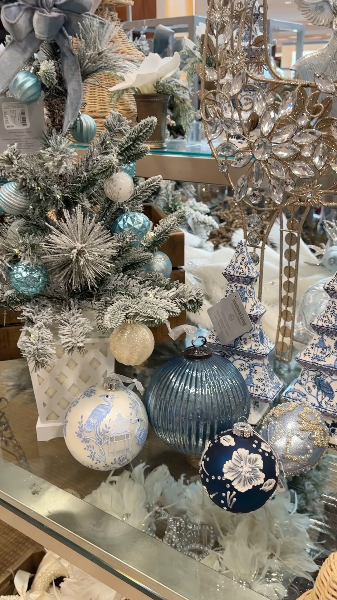 Prettiest  blue ornaments 💗 French blue Mercury glass ornaments Christmas decor holiday decorations 

#LTKHoliday #LTKHome #LTKFindsUnder50