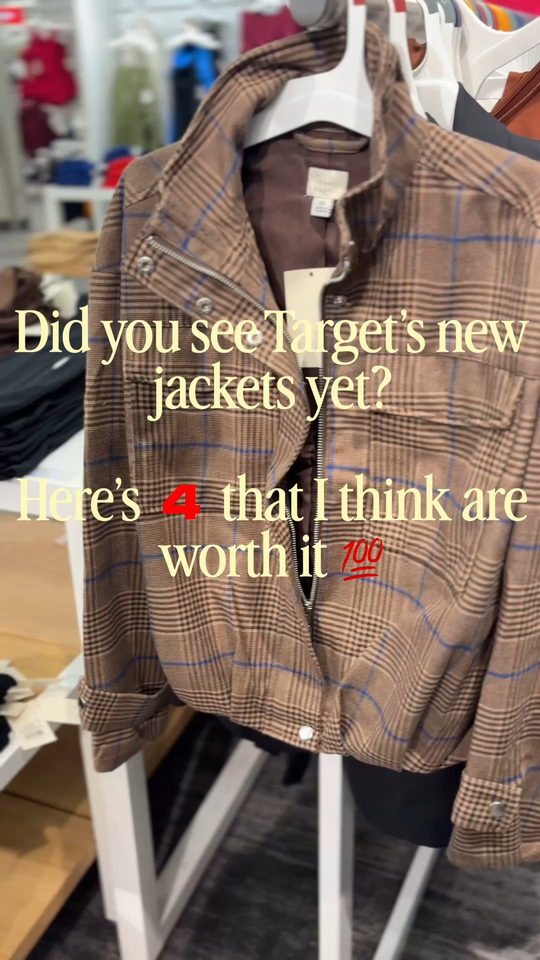 New jackets at Target!! 
Plaid twill, suede brown jacket, light funnel neck collared jacket, olive green utility jacket

Which one is your fave??!!

These are good 👏🤎🧸🧋🍂

#LTKSaleAlert #LTKSeasonal