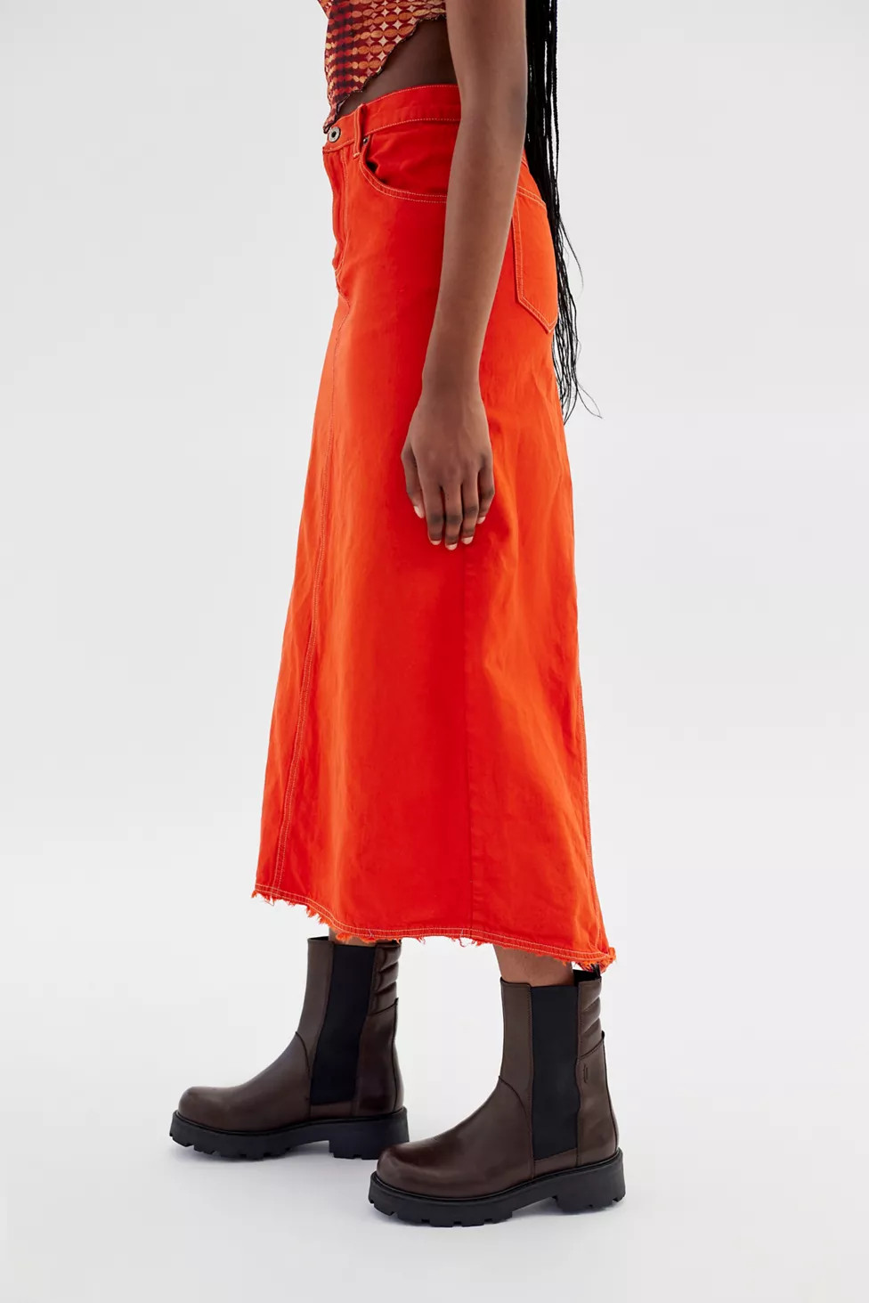 Urban Renewal Remade Overdyed Denim Maxi Skirt | Urban Outfitters (US and RoW)