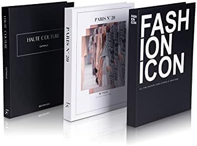 Decorative Books Set of 3 Designer Book Decor Inspired – Fake Books for Coffee Table Books Fashion B | Amazon (US)