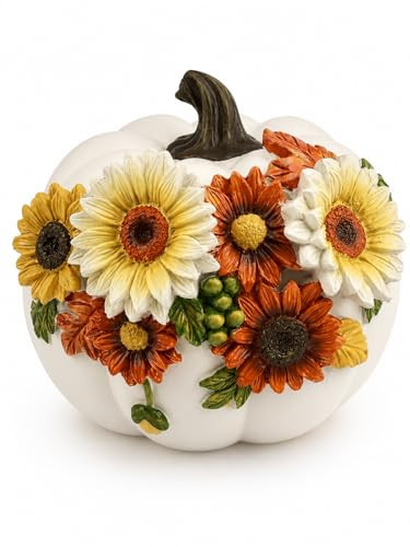 Fall Decorations for Home Floral Pumpkin Figurine Harvest Tabletop Decor | Amazon (US)