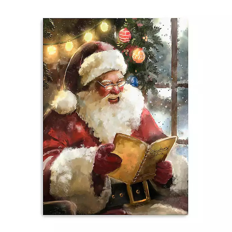 Christmas Wishes Santa Canvas Art Print | Kirklands