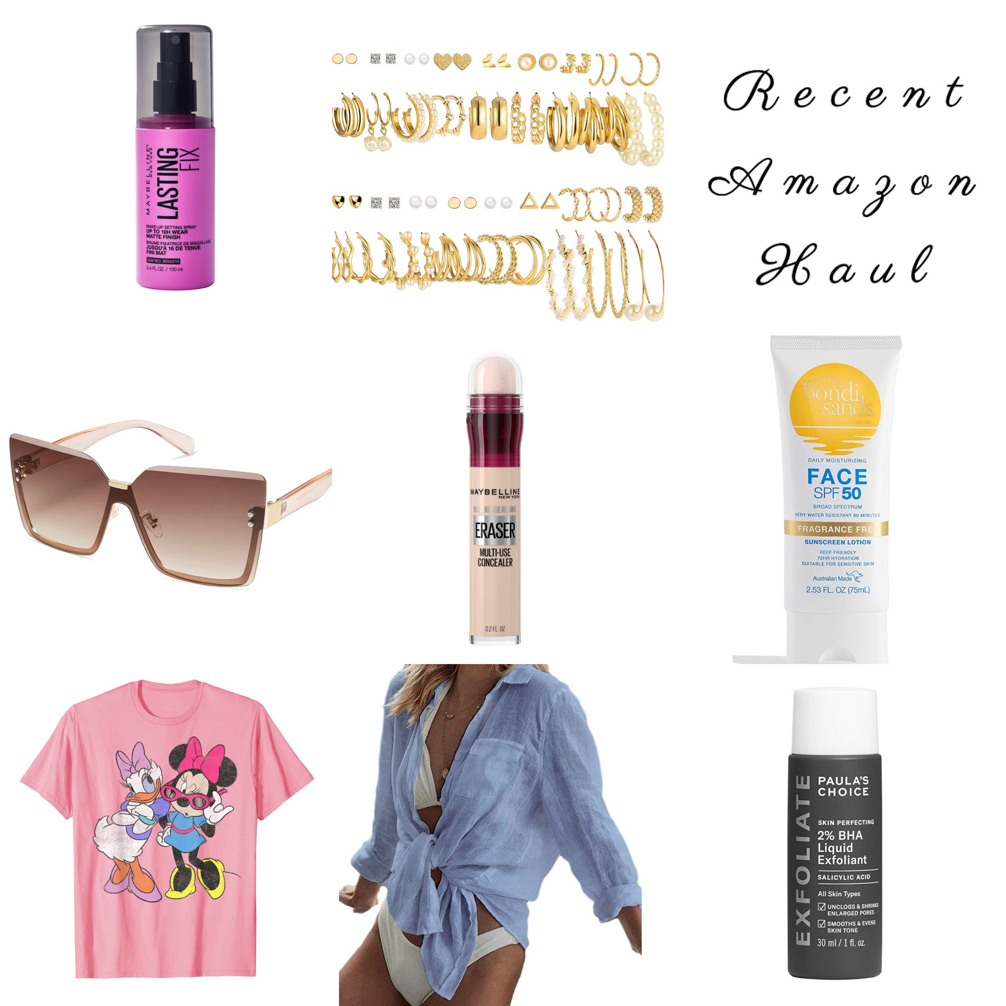 my recent Amazon haul! So excited to try some of these out and refresh some of my favorites.
Amazon
Haul
Favorites
Summer
Accessories
Beauty
Trending
Trends
TikTok
Influencer
Makeup
Setting Spray
Earring
Hoops
Gold
Studs
Sunglasses
Trendy
Retro
Concealer
Maybelline
Sunscreen
Skincare
Disney
Shirt
Graphic Tee
Minnie
Daisy
Disney World
Disneyland
Outfit
Theme Park
Casual Outfit
Beach Cover Up
Button Up
Swim
Exfoliate
AHA
BHA
Toner
Serum


#LTKstyletip #LTKtravel #LTKbeauty
