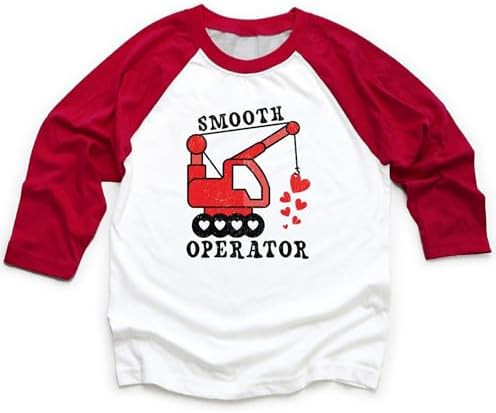 Boys Valentines Shirt Raglan Sleeve Toddler Kids Truck Dinosaur Love Heart Graphic Outfits | Amazon (US)