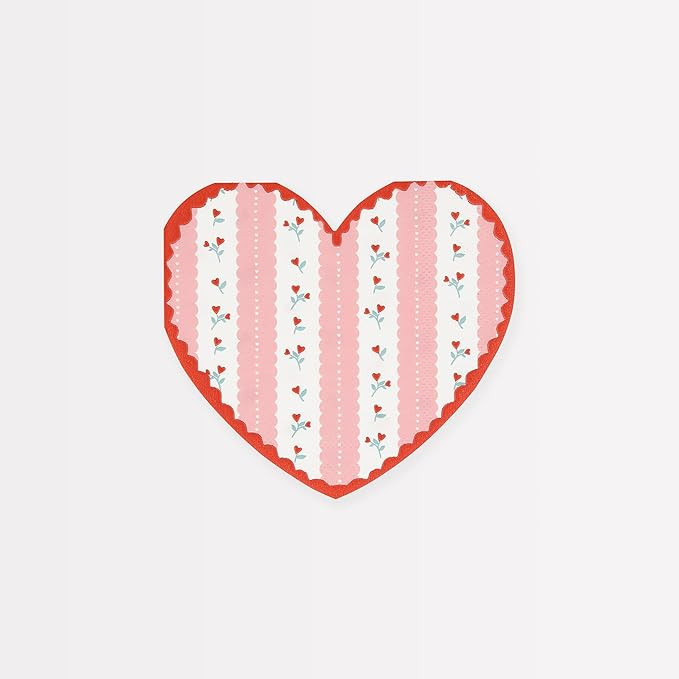 Meri Meri Vintage Rose Heart Napkins (Pack of 16), Valentine's Day Disposable Napkins, Thick 3-Pl... | Amazon (US)