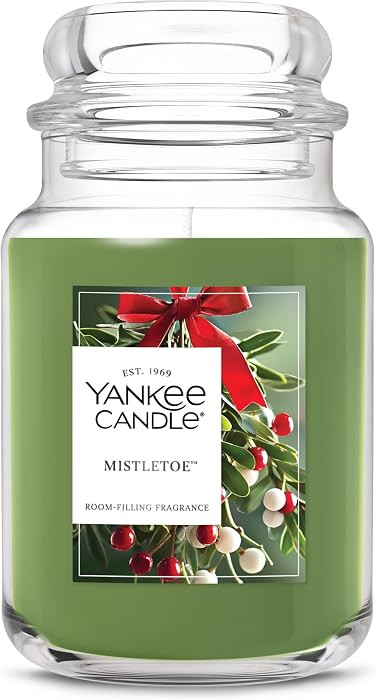Yankee Candle Mistletoe Scented Candle, 22oz Large Jar | Amazon (US)
