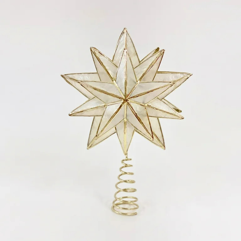 Holiday Time Capiz Star Gold Tree Topper - Walmart.com | Walmart (US)