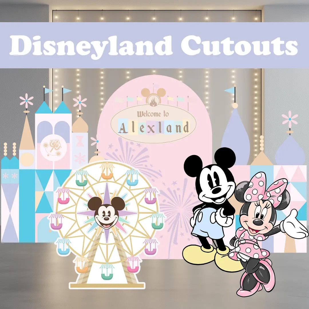 Disneyland Theme Cutout, Ferris Wheel, Mickey Mouse, Minnie Mouse, Disney Birthday, Party Stand u... | Etsy (US)