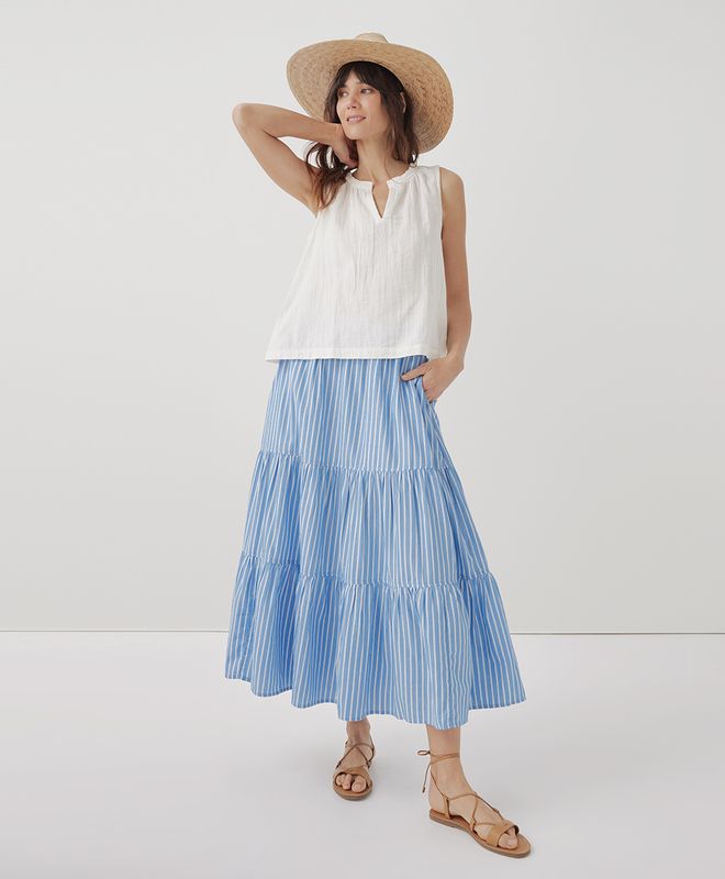 Women’s Sunset Light Gauze Tiered Skirt made with Organic Cotton | Pact | Pact Apparel