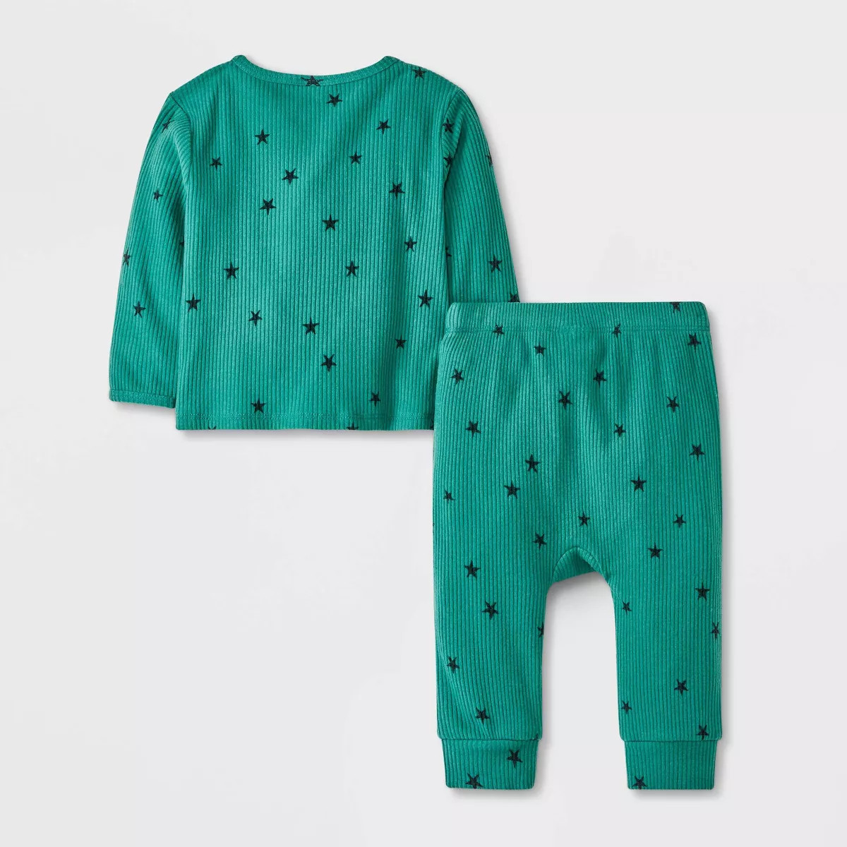 Baby Boys' Star Cozy Ribbed Top & Bottom Set - Cat & Jack™ Dark Green | Target